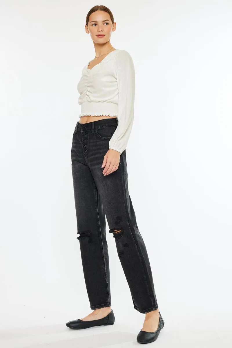 Dark Grey Straight Leg Jean