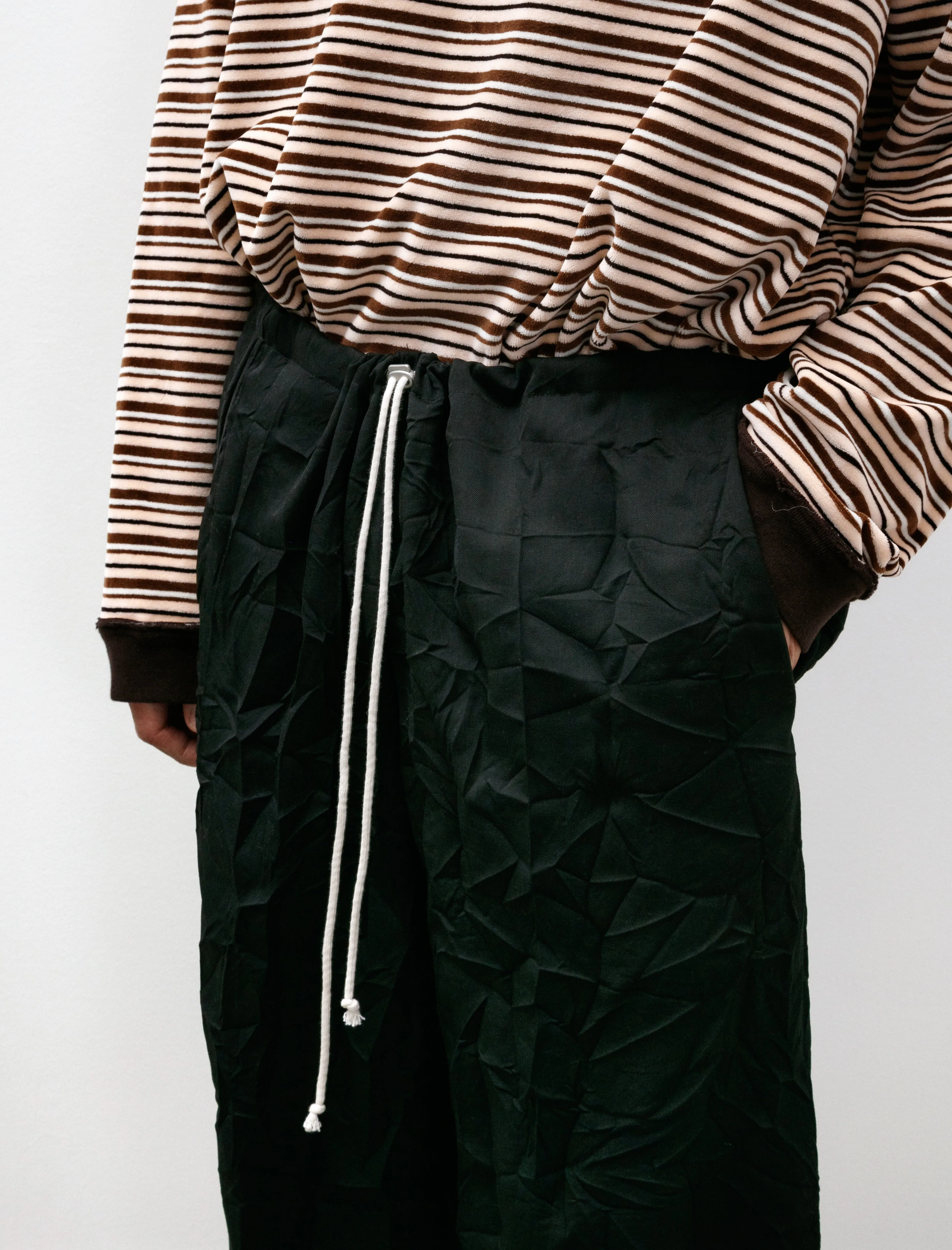 Simple Pants Wrinkled Twill Black
